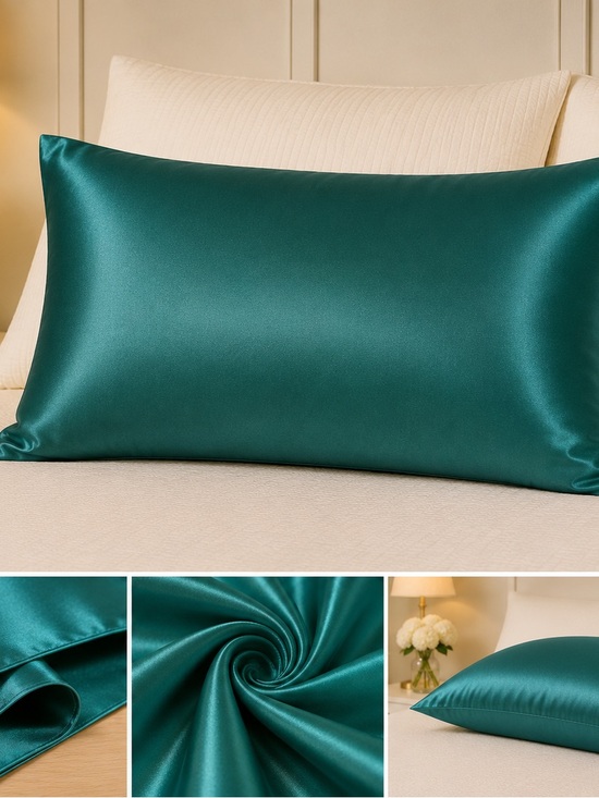 Other - Lustrous Teal Satin Pillowcase - Smooth Shine